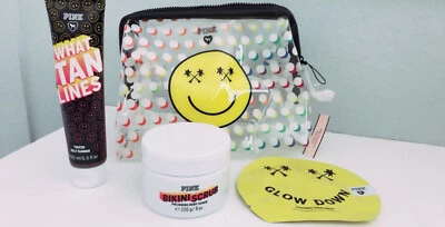 Conjunto ROSA Victoria's Secret: Exfoliante de Bikini, Qué Líneas Bronceadas, Máscara de Sábana Brillante Foto 1 de 3