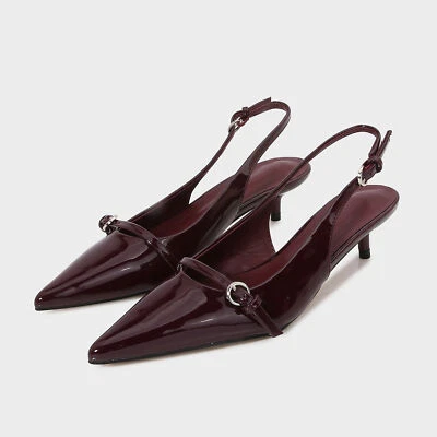 Mujer ZARA Primavera Nuevo Charol Retro Tacones Altos Punta Correa Sandalias Foto 1 de 4