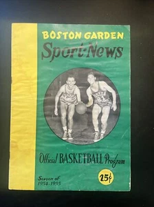 1955 Boston Celtics V Syracuse Nationals Basketball Program Bob Cousy cover - Picture 1 of 8