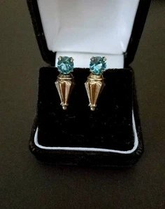 (A61)Vintage Signed AMC Gold Filled 1/20 12KT W/ Rhinestone, Screwback Earrings  - Picture 1 of 5