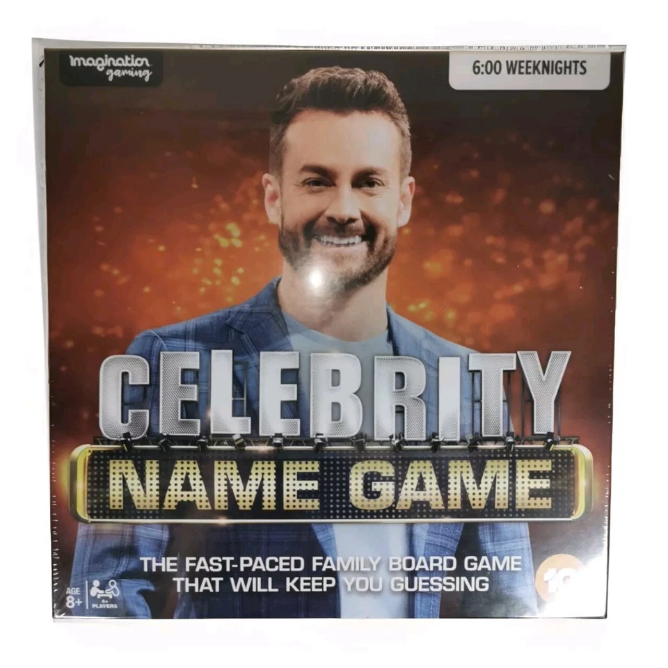 2019 Celebrity Name Game The Fast-Paced Family Board Game, NEW Free AU Post  - Image 1 of 4