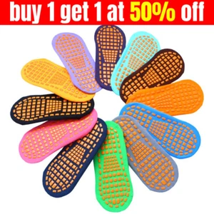 Non Skid Slipper Anti Slip Yoga Athletic Grip Socks Trampoline Sports Adults NEW - Picture 1 of 26