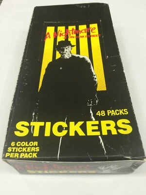 1988 A Nightmare On Elm Street Stickers Original Box (48 pks)-Rare vintage item - Image 1 of 4