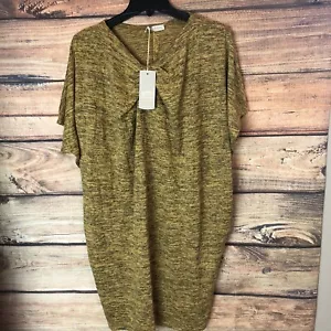 Women’s NWT Bellambra Mustard Shirt Tunic Top Dress Pockets Size M Made In Italy - Picture 1 of 7