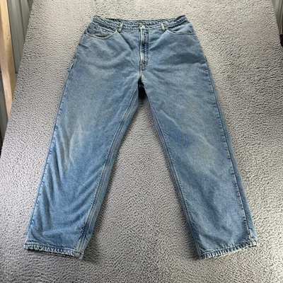 Pantalones de mezclilla St. John's Bay para hombre 37x32 azul algodón rectos forrados de lana holgados Foto 1 de 4