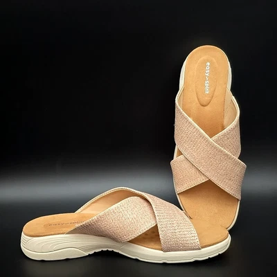 Easy Spirit Taite 2 Beige Square Toe Casual Flat Sandals Women's Size 9N - Image 1 of 4