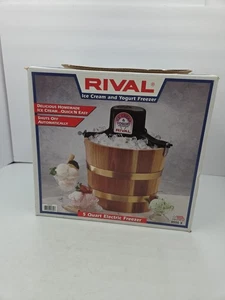 Rival Eis & Joghurt Gefrierschrank Modell 8550 Holz Eimer 5 Quart Hergestellt in den USA - Bild 1 von 24