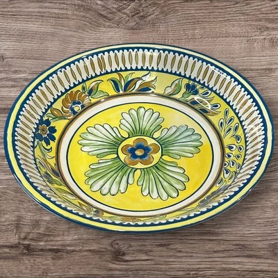 "Cuenco grande para servir melamina Williams Sonoma Sicily - aproximadamente 13"" dorado/azul" Foto 1 de 4