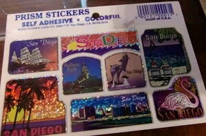 Lotto Vintage di San Diego California Foil Decalcomania Adesivo Viaggio USA Prisma  - Foto 1 di 1
