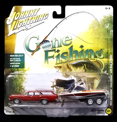 Remolque Johnny Lightning 64 1964 Oldsmobile Vista Cruiser Car Boat Gone Fishing Foto 1 de 3