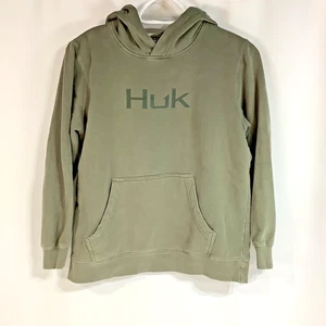 Felpa Huk giovane grande verde performance felpa con cappuccio pesca pullover outdoor - Foto 1 di 4