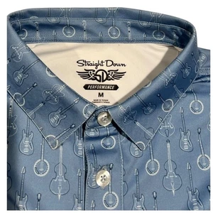 Straight Down Herren Medium Golf Poloshirt Banjo Print Kurzarm - Bild 1 von 11