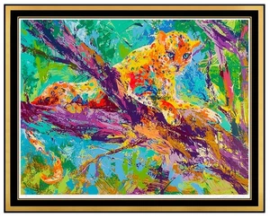 LeRoy Neiman Large Serigraph Serengeti Leopard Hand Signed Big Cat Framed Art - Picture 1 of 6
