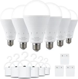 6 Pack Rechargeable Emergency Light Bulbs, Battery Powered Energy Efficient LED - Picture 1 of 12
