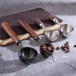 Stainless Steel Coffee Scoops 2PCS with 30ML Capacity and Wooden Handle - Picture 1 of 47