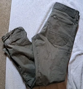 Men's 34x32 Kuhl Distressed Ryder Lean Green Khaki Hiking Straight Legged Pants - Picture 1 of 14
