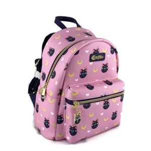 Loungefly Sailor Moon Mini Backpack Bag Luna P Cat Charm Faux Leather Rini Book - Picture 1 of 12