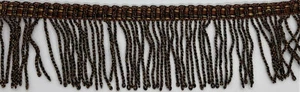 2&1/2" Brown Black Gold Mingled Bullion Fringe Fabric Trim 12 yards Conso PR16 - Picture 1 of 1