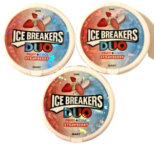 Ice Breakers Duo Strawberry Sugar Free Mints BB 1/2026 Discontinued Lot of 3 - Picture 1 of 5
