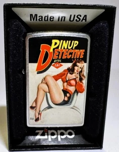 Very Rare Zippo Pinup Detective Lighter - 90 of 100 - Picture 1 of 5