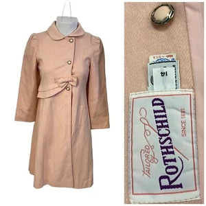 Rothschild Formal Dress Coat Girls Size 14 Wool Peach Orange Sunday Best Preppy - Picture 1 of 12