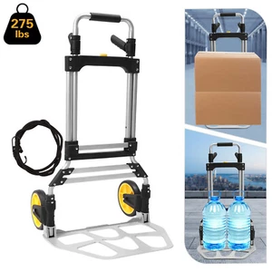 Hand Truck Trolley 264/275/309lbs Folding Aluminium Luggage Cart Shopping Dolly - Picture 1 of 60