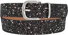 WERFORU Women Shiny Bling Sequins PU Leather Waist Belt for Jeans Dress with Sil