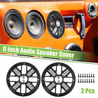 2Pcs 6" Car Speaker Grill Cover Audio Subwoofer Guard W/ Screws Abs Black
