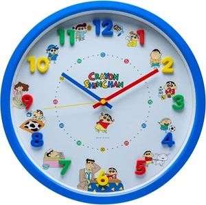 Crayon Shin-chan Wall Clock Circle T'S Factory KS2926-241 Blue 3D Number Silent - Picture 1 of 6