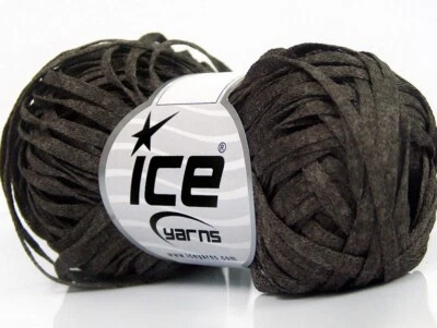 Black Coffee (Dark Brown) Viscose Bulky #58901 Skinny Net Ribbon Yarn 50gr 60yds - Image 1 of 3