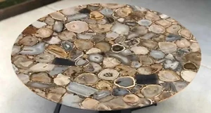 Round Sofa Table Top, Agate Coffee Table, Agate Stone Table Top, Home Decor Gift - Picture 1 of 10