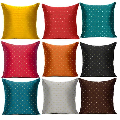 Vintage Art Silk Pillowcase Sofa Waist Christmas Home Decor Square Cushion Cover - Image 1 of 4