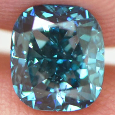 Loose Cushion Shape Diamond Fancy Blue Color 1.06 Carat VS2 Certified Enhanced - Image 1 of 4