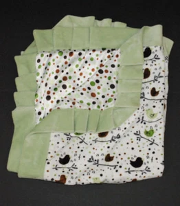 Swankie Blankie Unisex Bebé Manta de Seguridad Verde Marrón Pájaro Lunares Lovey - Imagen 1 de 8