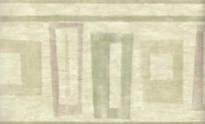 Modern Industrial Geometric Shapes Wallpaper Border Aloe Wash Green Borders - Picture 1 of 2