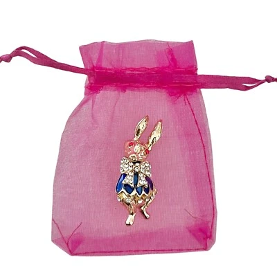 "Broche prendedor dorado de conejo de inspiración vintage elegante de 1,5"" de alto joyero de disfraces" Foto 1 de 3