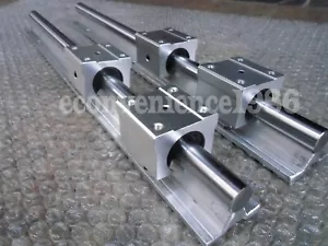 2 pcs SBR16-750mm 16MM FULLY SUPPORTED LINEAR RAIL SHAFT + 4 SBR16UU Block - Picture 1 of 2