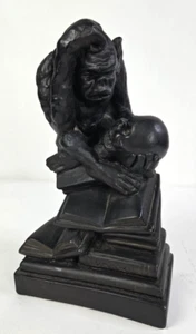 Darwin Monkey with Human Skull Ceramic Figure Theory of Evolution 11 1/2" Tall - Picture 1 of 16