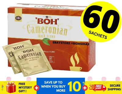 Lámina de té BOH Plantation Cameronian mezcla de oro sellada Malasia Cameron 60 bolsitas de té Foto 1 de 4