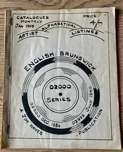 BRUNSWICK RECORDS CATALOGUE 02000 SERIES DEC 1934-JULY 1940 ENGLAND - Picture 1 of 6