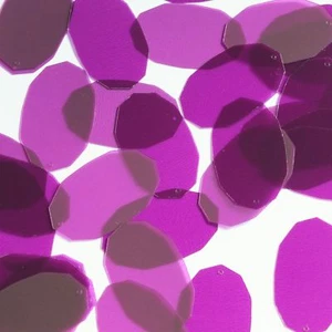 Facet Gem Oval Sequin 1.25" Purple Amethyst Transparent Glossy Matte Reversible - Imagen 1 de 2
