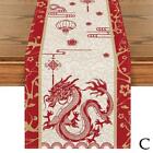 Chinese Dragon 2024 Happy New Year Table Runner Dining Decoration Table O4y0