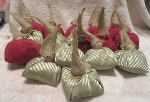 Vintage~Christmas Decorations~Puffy Christmas Gnomes~Handmade~16 qty. - Picture 1 of 10