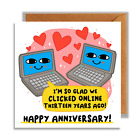 Internet Dating, 13 Year Anniversary Card, We Clicked Online, Online Dating
