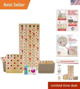 Jam-Proof Bingo Cards with Sliding Windows, 50 Reusable Shutter Cards, 75 Cal... - Picture 1 of 10