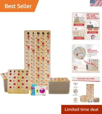 Jam-Proof Bingo Cards with Sliding Windows, 50 Reusable Shutter Cards, 75 Cal... - Image 1 of 4