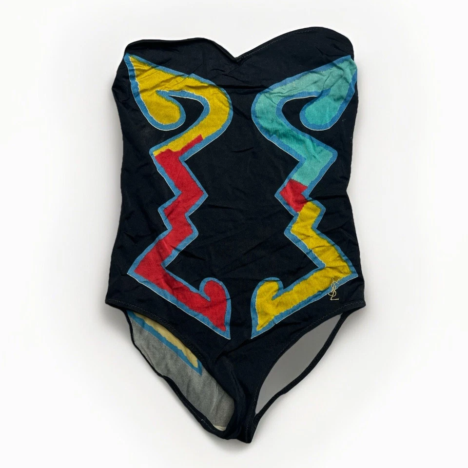 Traje de baño para mujer súper raro YSL Yves Saint Laurent con logotipo talla S/M Foto 1 de 4