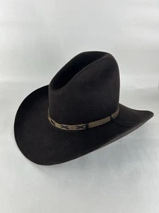 Rodeo King Gus Krempe Hut 3X Wolle Größe 7 3/4 hoher Rücken braun - Handelsmantel - Bild 1 von 15
