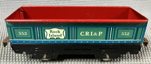 De colección Calibre O Marx Rock Island Azul C.R.I. & P. Car #552 vagón de tren verde ¡Bonito! - Imagen 1 de 6