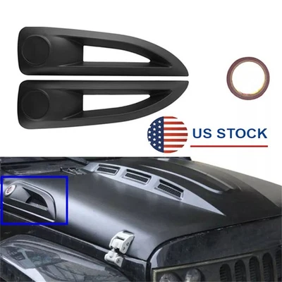 Car Hood Side Vent Cover Trim For Jeep Wrangler Rubicon 2007-2014 2015 2016 2017 Foto 1 de 4